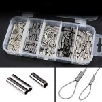 Manchons de sertissage de fil de p�che, 1 ensemble, simple ou double baril, connecteurs de tubes en cuivre ...