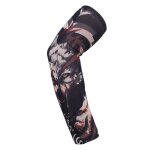 Manchons de tatouage de bras de fleur pour hommes et femmes, sans couture, equitation en plein air, crme ...