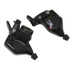Manette vtt p2r indexe alu rapid push - pull 9 vitesses avec poignees (paire)