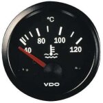 Manometre temperature eau - fond noir - diametre 52mm