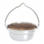 Marmite de camping avec couvercle en bois pour feu ouvert, marmite a pâtes, acier inoxydable, 1, 8 l, ... Marmite de camping avec couvercle en bois pour feu ouvert, marmite a pâtes, acier inoxydable, 1, 8 l, ...
