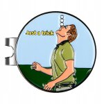 Marqueur de balle de golf, clip pour chapeau, fixation sur visire de casquette, rond en mtal, style ...