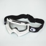 Lunette masque pour moto quad supermotard enduro cross trendy mtc01 blanc ecran transparent