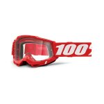 Masque moto cross ecran incolore 100% accuri 2 - rouge
