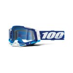 Masque moto cross ecran incolore 100% racecraft 2 - bleu / blanc
