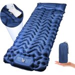 Matelas camping autogonflant, epaissir matelas gonflable 1 place avec oreiller, tapis de couchage randonne ...