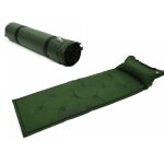 Matelas couchage fin auto gonflable enroulable double oreiller randonn�e vert yonis