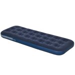 Matelas gonflable 1 personne lit pneumatique simple avec gonfleur manuel surface floque bleu