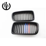 Matteblack 1 line m calandre de sport pour bmw e38 740il, 1 paire, gauche & droite, noir mat, brillant ...