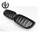 Matteblack 2 line calandre double ligne, 1 paire, pour bmw e46 316i 318i 320i 325i 330i 4 portes 2002 ...