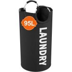 Mdy - 95l corbeille a linge avec poignée en aluminium, grande panier a linge pliable, sac de rangement ... Mdy - 95l corbeille a linge avec poignée en aluminium, grande panier a linge pliable, sac de rangement ...