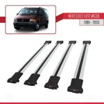 Barres de toit - fly - compatible mercedes vito (w638) - 4 barres - aluminium - gris