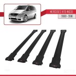 Barres de toit - fly - compatible mercedes vito w639 - 4 barres - aluminium - noir