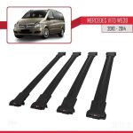 Barres de toit - fly - compatible mercedes vito w639 - 4 barres - aluminium - noir