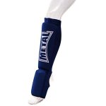 Metal boxe protge - tibias / pieds bleu taille s