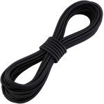 Mevronisshop - 3 mm x 5 m corde en caoutchouc noir, cordon elastique rond ficelle elastique solide pour ...