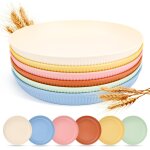 Mevronisshop - lot de 6 aassiettes plastique reutilisable - assiettes de camping - assiettes incassables ...