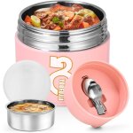 Mevronisshop - boite isotherme repas chaud, 1300ml alimentaire chaud avec cuillre pliable, boite repas ...