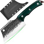 Mevronisshop - couteau de boucher avec etui, couteau a filet de poisson en acier a haute teneur en carbone ...