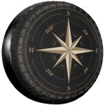 Mevronisshop - housse de roue de secours, motif de boussole, protection universelle etanche pour jante, ...