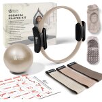Mevronisshop - kit pilates compet vert poudr - anneau pilates, ballon souple, 3 bandes de rsistance, ...