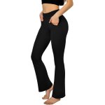 Mevronisshop - pantalon de yoga boocut avec 4 poches pour femme, taille haute opaque yoga pants, convient ...