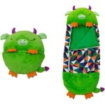 Mignon sac de couchage enfant duvet enfant avec oreiller 137 * 50cm pour happy nappers vert