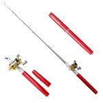 Mini canne a p�che t�lescopique de poche portable, pliable avec moulinet, en forme de stylo, pour plein ...