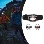 Mini lampe frontale etanche a lumi�re rouge xpg + 2 led, id�ale pour le camping, la randonn�e et la chasse ...