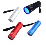 Mini lampe de poche a 9 led, torche ultra violette, 4. 5v, impermable, en aluminium, outil d'clairage ...