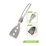 Mini pelle a frire pliante en acier inoxydable, outils de plein air, voyage, randonne, barbecue, vaisselle ...