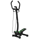 Mini stepper avec guidon, extenseurs, compteur electronique et tapis antid�rapant noir et vert