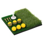 Mini tapis de golf deux couleurs, pour pratique de coupe, entraîneur de swing Mini tapis de golf deux couleurs, pour pratique de coupe, entraîneur de swing