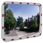 Miroir de trafic convexe rectangulaire 60x80cm avec r�flecteurs