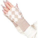 Mitaines demi doigts femme, gants en tricots sans doigts, mitaines courts hiver et automne, moufle a ...