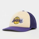 Mitchell & ness vintage block trucker nba los angeles lakers unisex casquettes pourpre taille one size ...