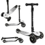 Momi san - trottinette enfant pliable 3 roues - led dans les roues - guidon rglable 3 hauteurs - plateau ...