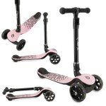 Momi san - trottinette enfant pliable 3 roues - led dans les roues - guidon rglable 3 hauteurs - plateau ...