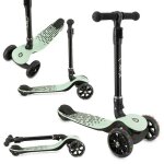 Momi san - trottinette enfant pliable 3 roues - led dans les roues - guidon rglable 3 hauteurs - plateau ...