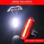 Comme montr - feu arrire de vlo etanche, led rechargeable avec usb pour vtt, lampe de bicyclette postrieur ...