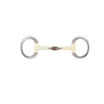 Mors olive pour cheval double joint avec rouleau de cuivre soyo flat ring contour 125 cm mixte argent� ...