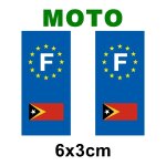 Motocollant plaque immatriculation moto drapeau timor oriental
