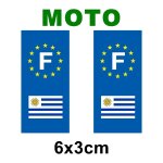 Motocollant plaque immatriculation moto drapeau uruguay