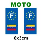 Motocollant plaque immatriculation moto drapeau venezuela
