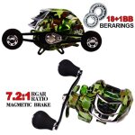 Moulinet de p�che baitcasting 10kg / 22lb super m�tal, 18 + 1bb, grande vitesse, bobine 7. 2:1