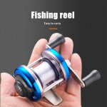 Moulinet de pche casting en mtal, mini moulinet de pche sur glace d'hiver, double bascule, poigne ...