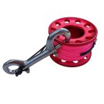 Moulinet de plongee sous - marine avec guide, bobine de 15 m, fil, mousqueton a double extremite, noir ...