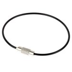 Mousqueton a chane en fil d'acier inoxydable, porte - cls, corde circulaire, boucle de cble, etiquette ...