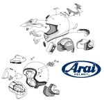 Mousse casque de moto arai sz ram - x iii - noir - 10 mm