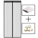 Moustiquaire magntique d't anti - insectes, rideau de porte en maille a fermeture automatique, rideau ...